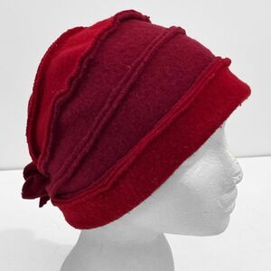 VTG Adora Red Wool Slouchy Cloche Hat Roll Brim 90s Y2K Style Womens Boho Travel